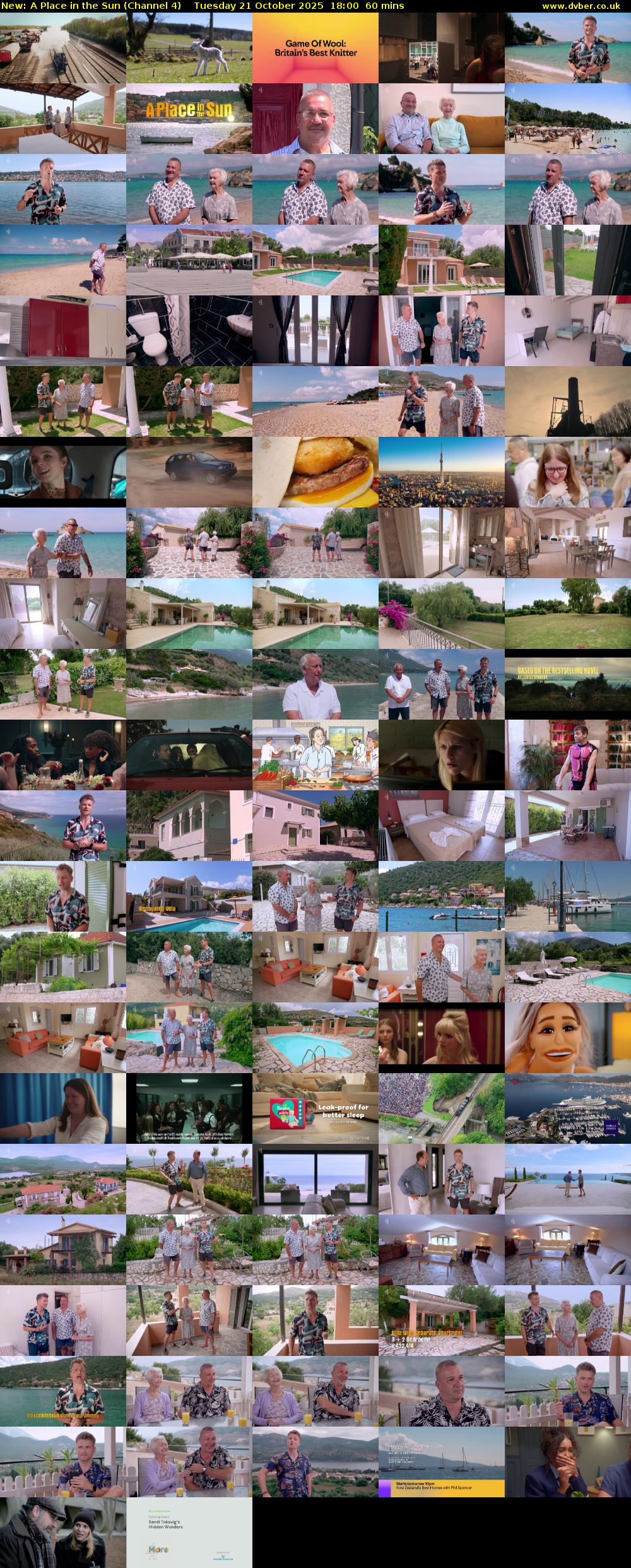 A Place in the Sun (Channel 4) Tuesday 21 October 2025 18:00 - 19:00