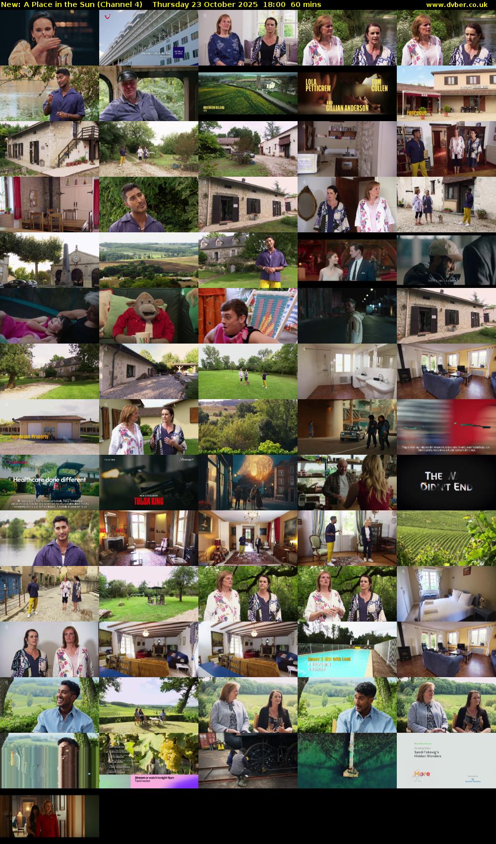 A Place in the Sun (Channel 4) Thursday 23 October 2025 18:00 - 19:00