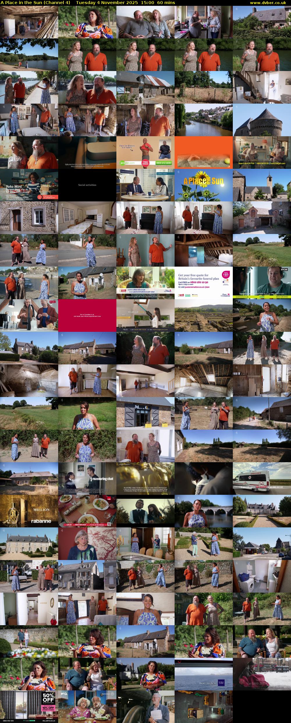 A Place in the Sun (Channel 4) Tuesday 4 November 2025 15:00 - 16:00