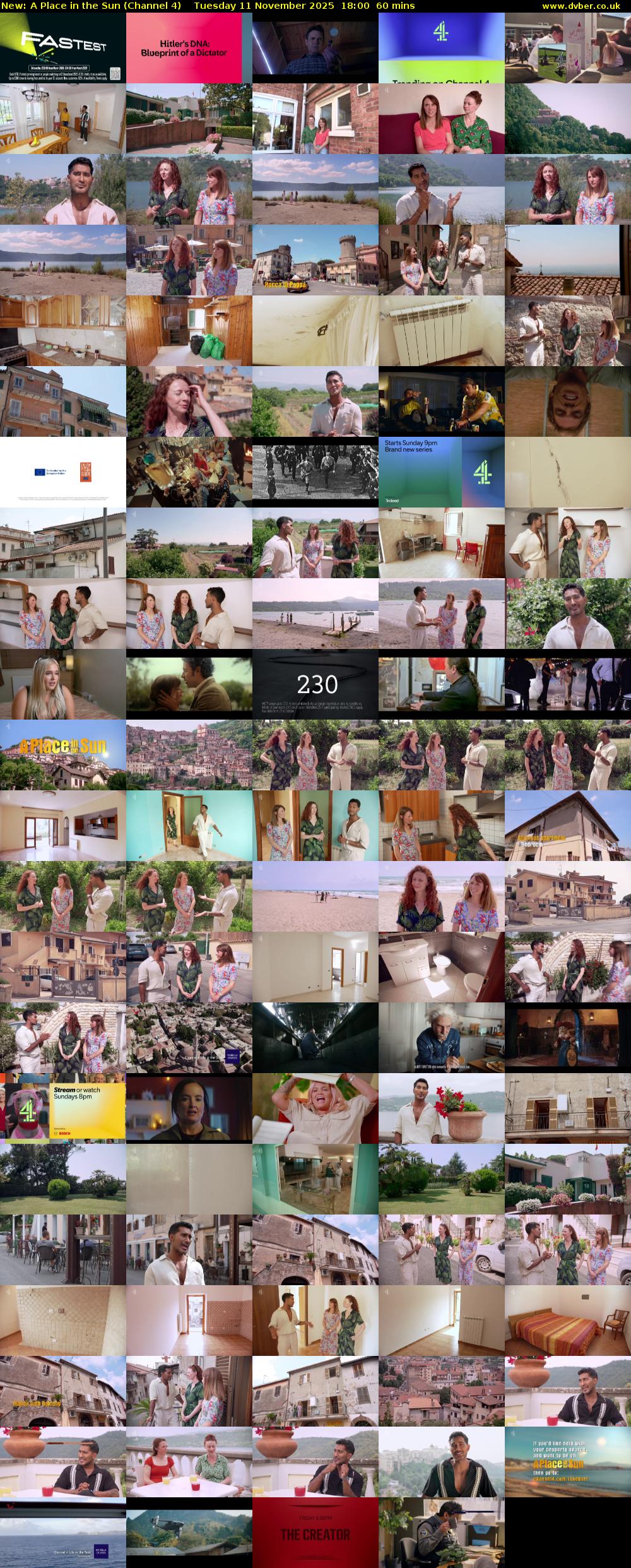 A Place in the Sun (Channel 4) Tuesday 11 November 2025 18:00 - 19:00