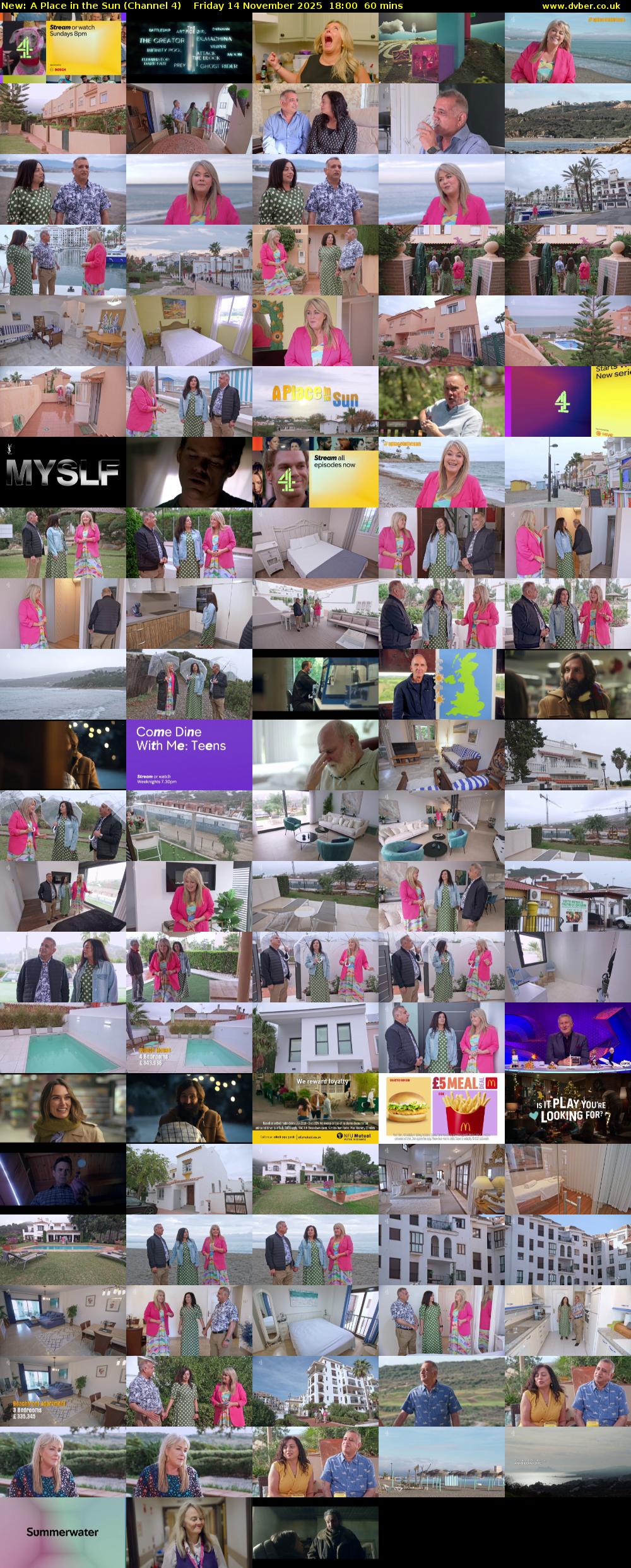 A Place in the Sun (Channel 4) Friday 14 November 2025 18:00 - 19:00