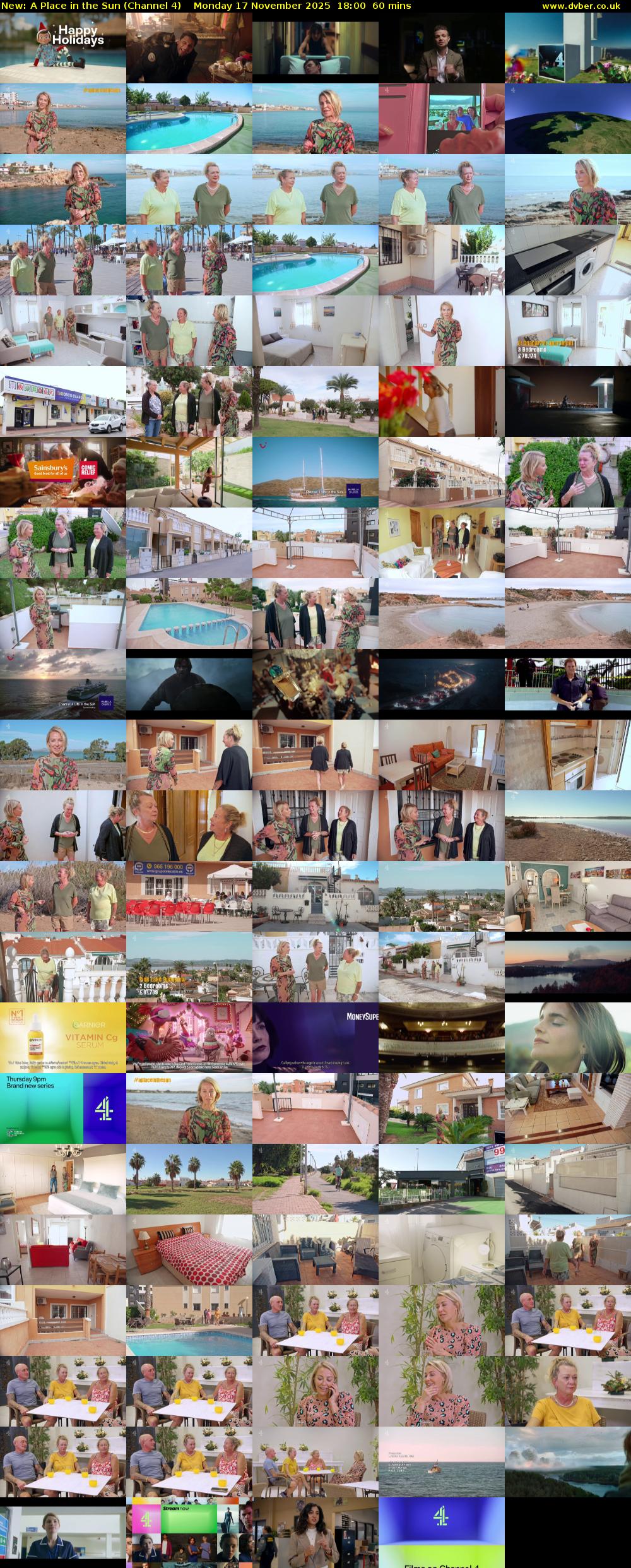 A Place in the Sun (Channel 4) Monday 17 November 2025 18:00 - 19:00