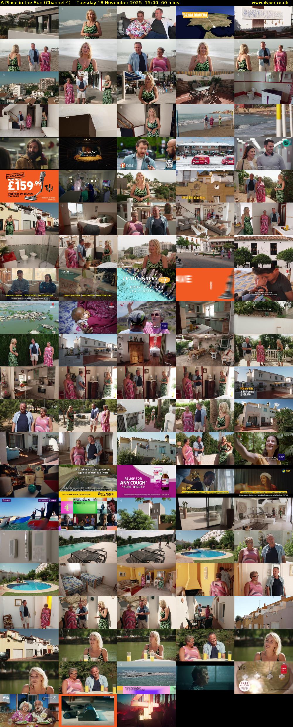 A Place in the Sun (Channel 4) Tuesday 18 November 2025 15:00 - 16:00