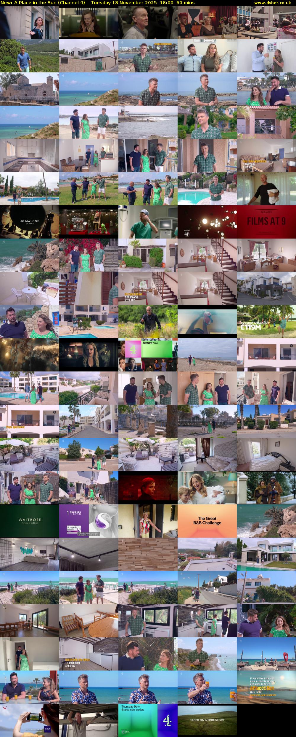 A Place in the Sun (Channel 4) Tuesday 18 November 2025 18:00 - 19:00