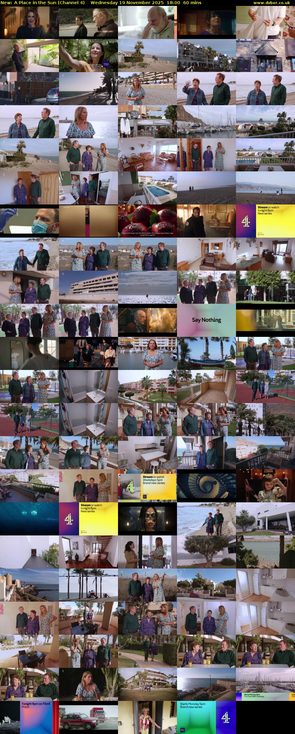 A Place in the Sun (Channel 4) Wednesday 19 November 2025 18:00 - 19:00