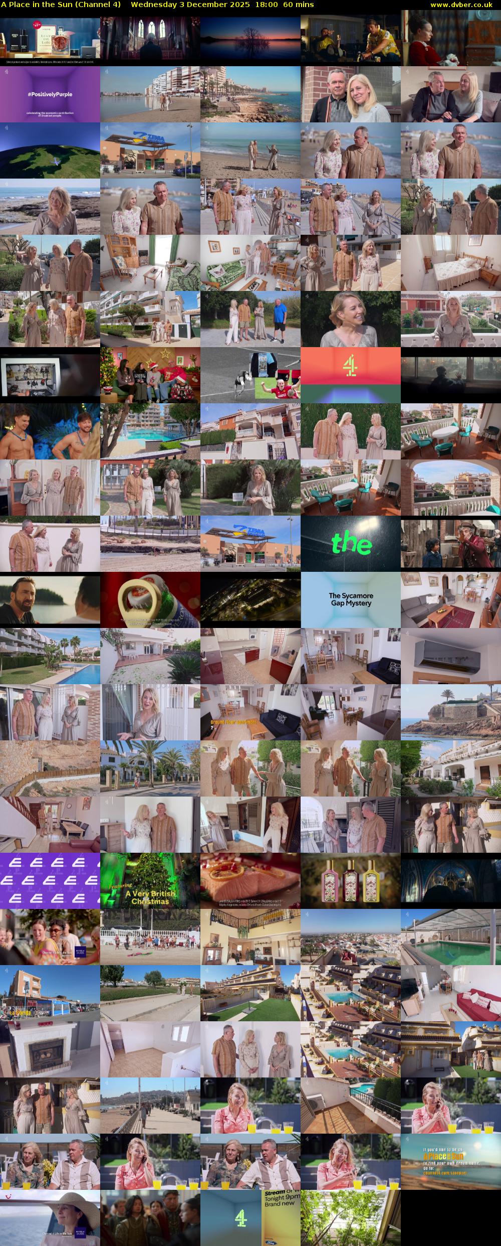 A Place in the Sun (Channel 4) Wednesday 3 December 2025 18:00 - 19:00