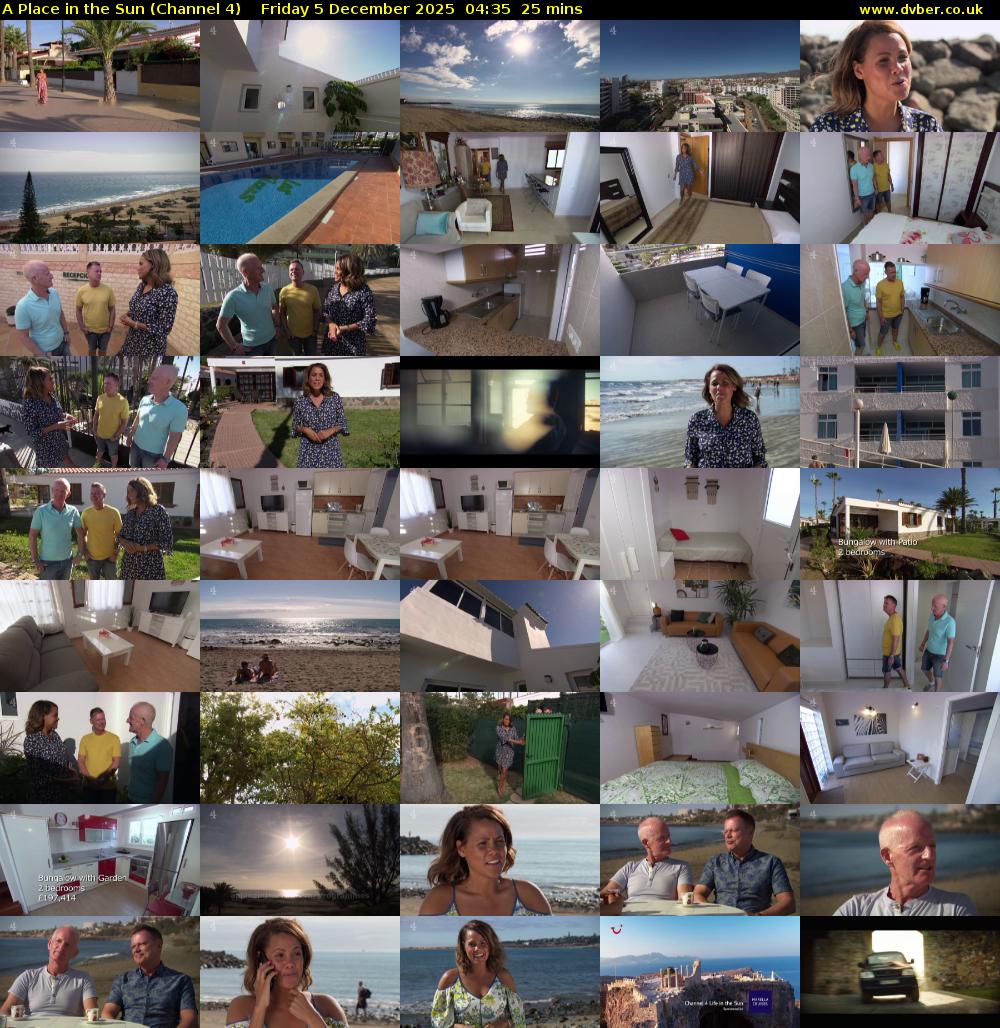 A Place in the Sun (Channel 4) Friday 5 December 2025 04:35 - 05:00