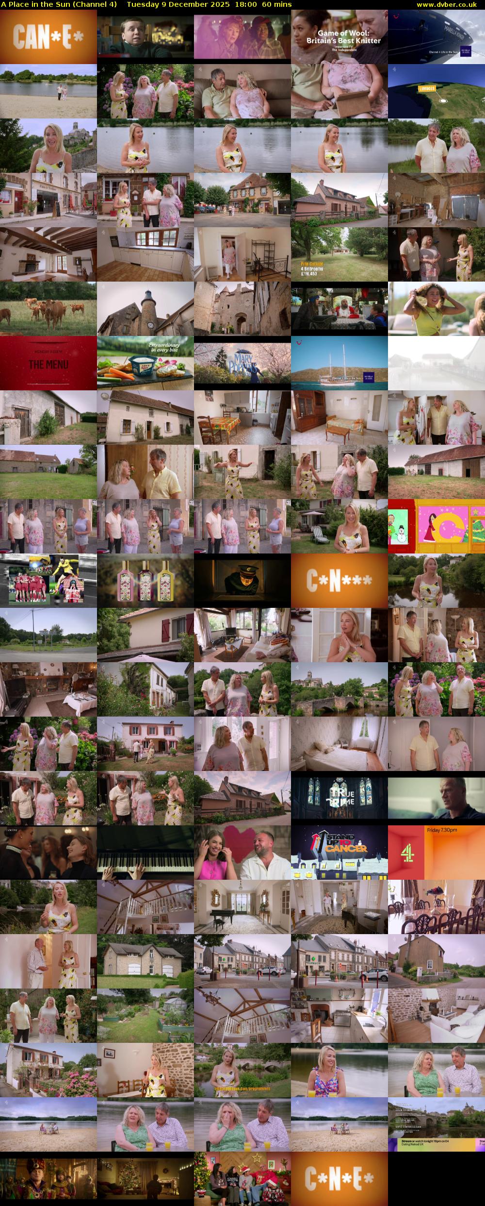 A Place in the Sun (Channel 4) Tuesday 9 December 2025 18:00 - 19:00