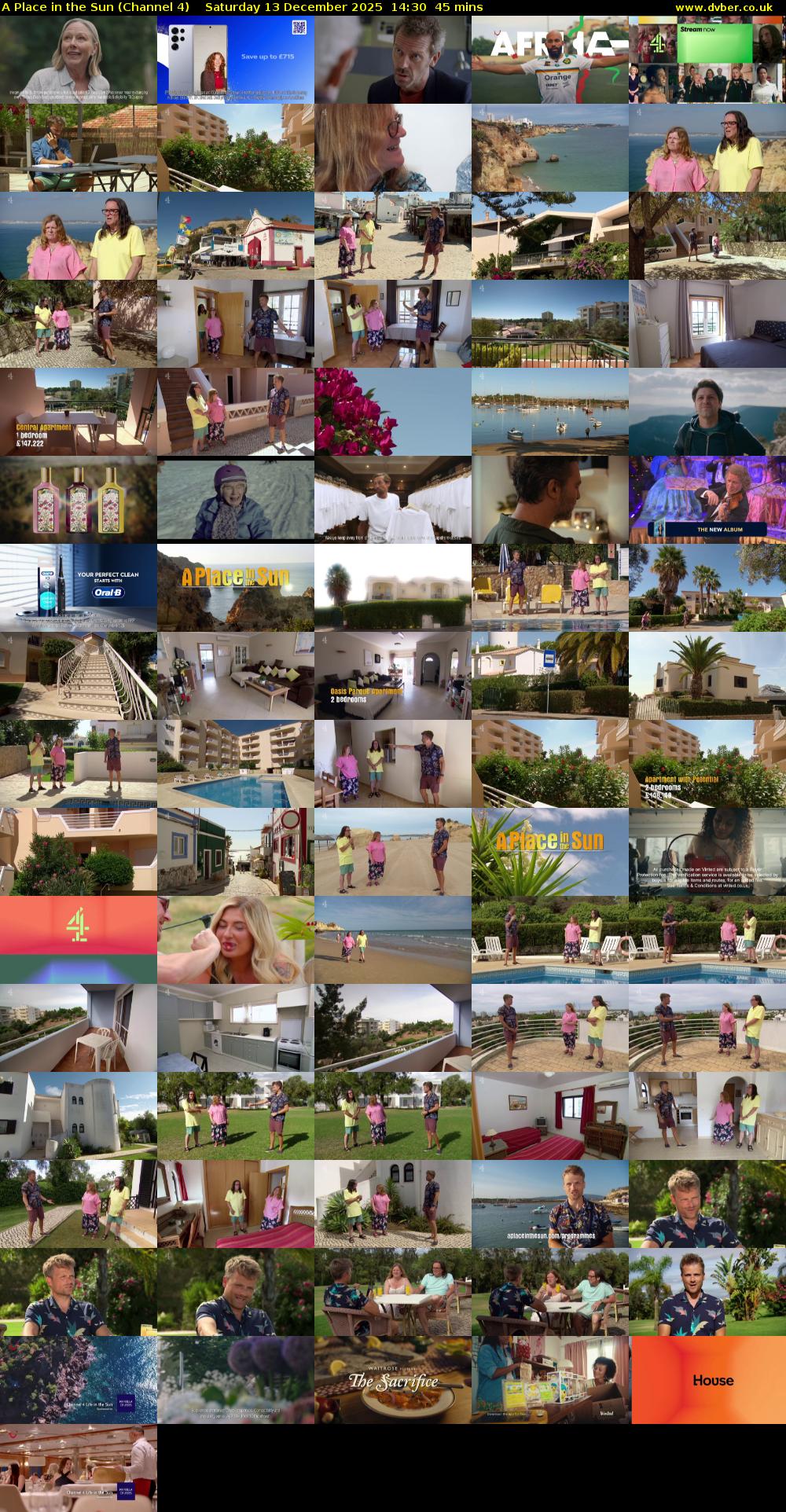 A Place in the Sun (Channel 4) Saturday 13 December 2025 14:30 - 15:15