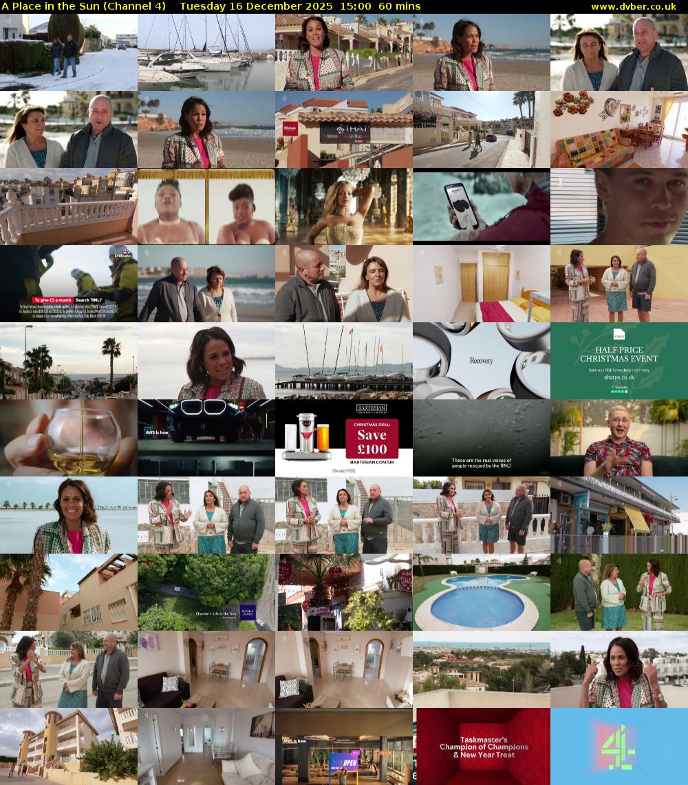 A Place in the Sun (Channel 4) Tuesday 16 December 2025 15:00 - 16:00