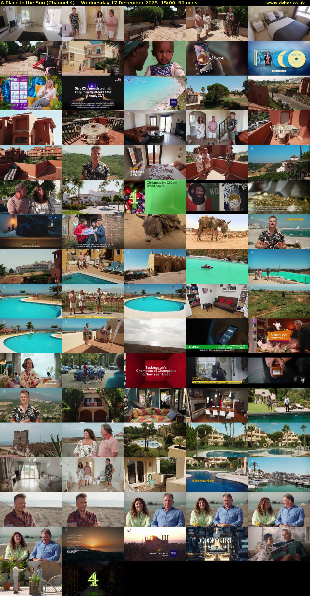 A Place in the Sun (Channel 4) Wednesday 17 December 2025 15:00 - 16:00