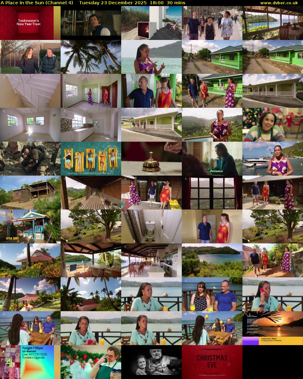 A Place in the Sun (Channel 4) Tuesday 23 December 2025 18:00 - 18:30