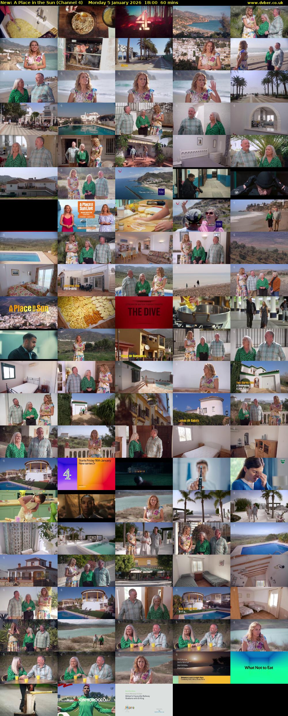 A Place in the Sun (Channel 4) Monday 5 January 2026 18:00 - 19:00