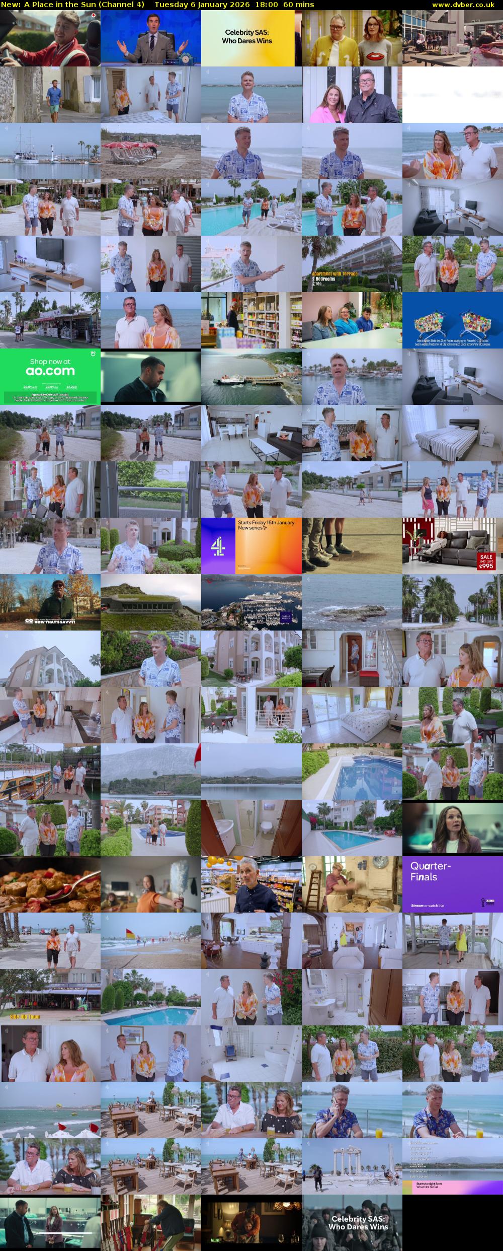 A Place in the Sun (Channel 4) Tuesday 6 January 2026 18:00 - 19:00