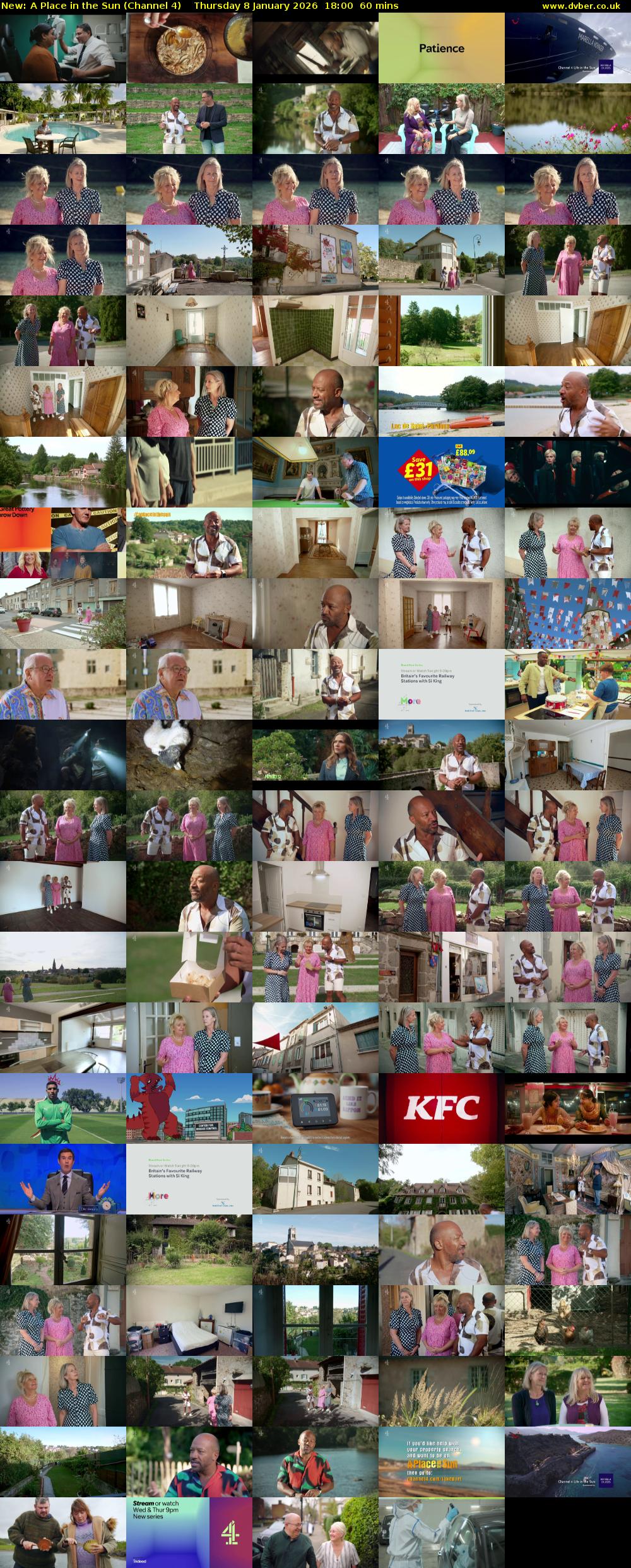 A Place in the Sun (Channel 4) Thursday 8 January 2026 18:00 - 19:00