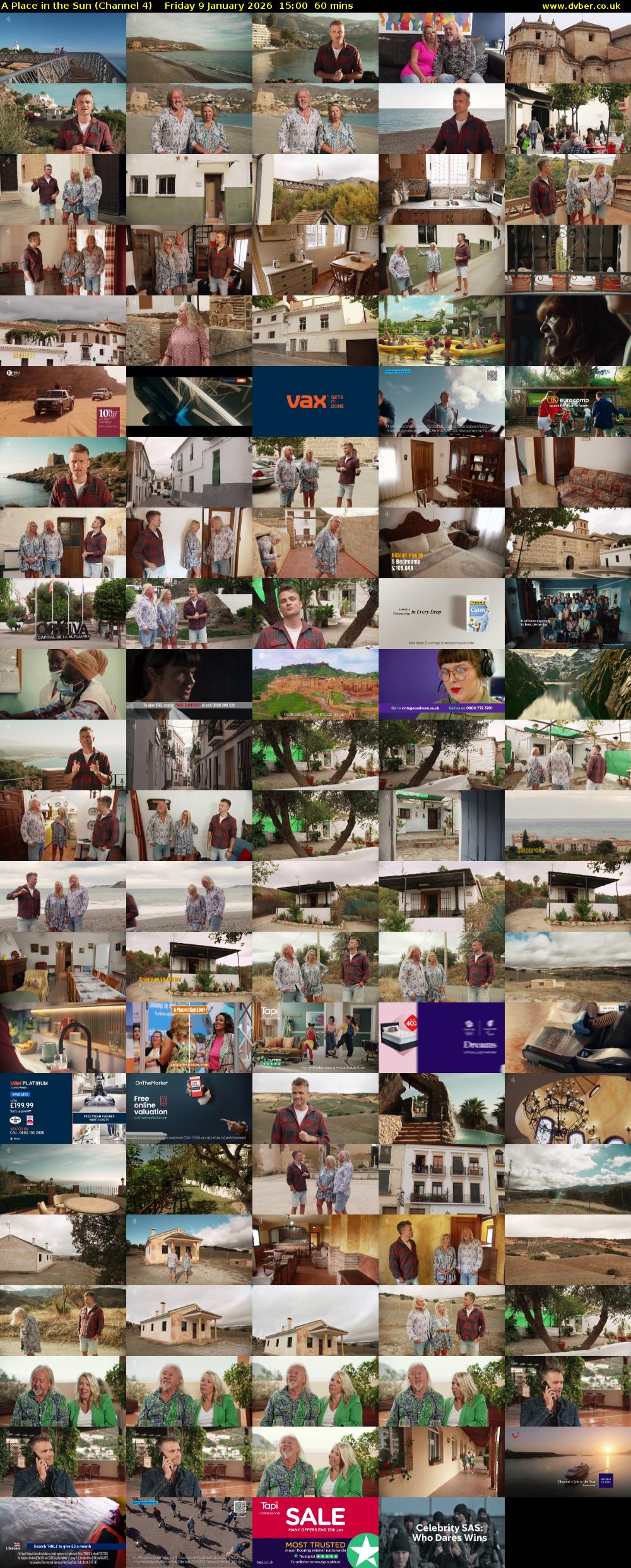 A Place in the Sun (Channel 4) Friday 9 January 2026 15:00 - 16:00