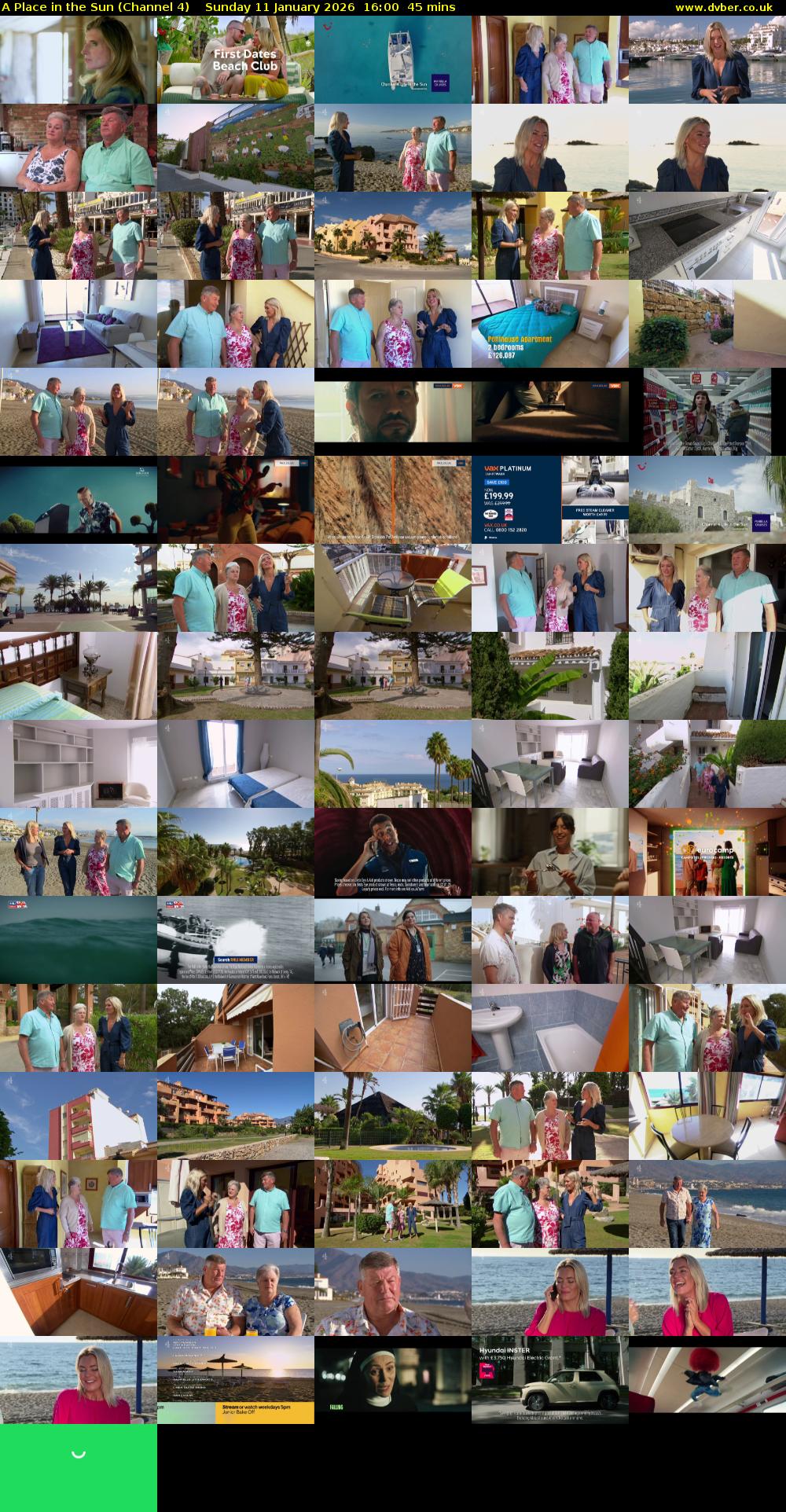 A Place in the Sun (Channel 4) Sunday 11 January 2026 16:00 - 16:45