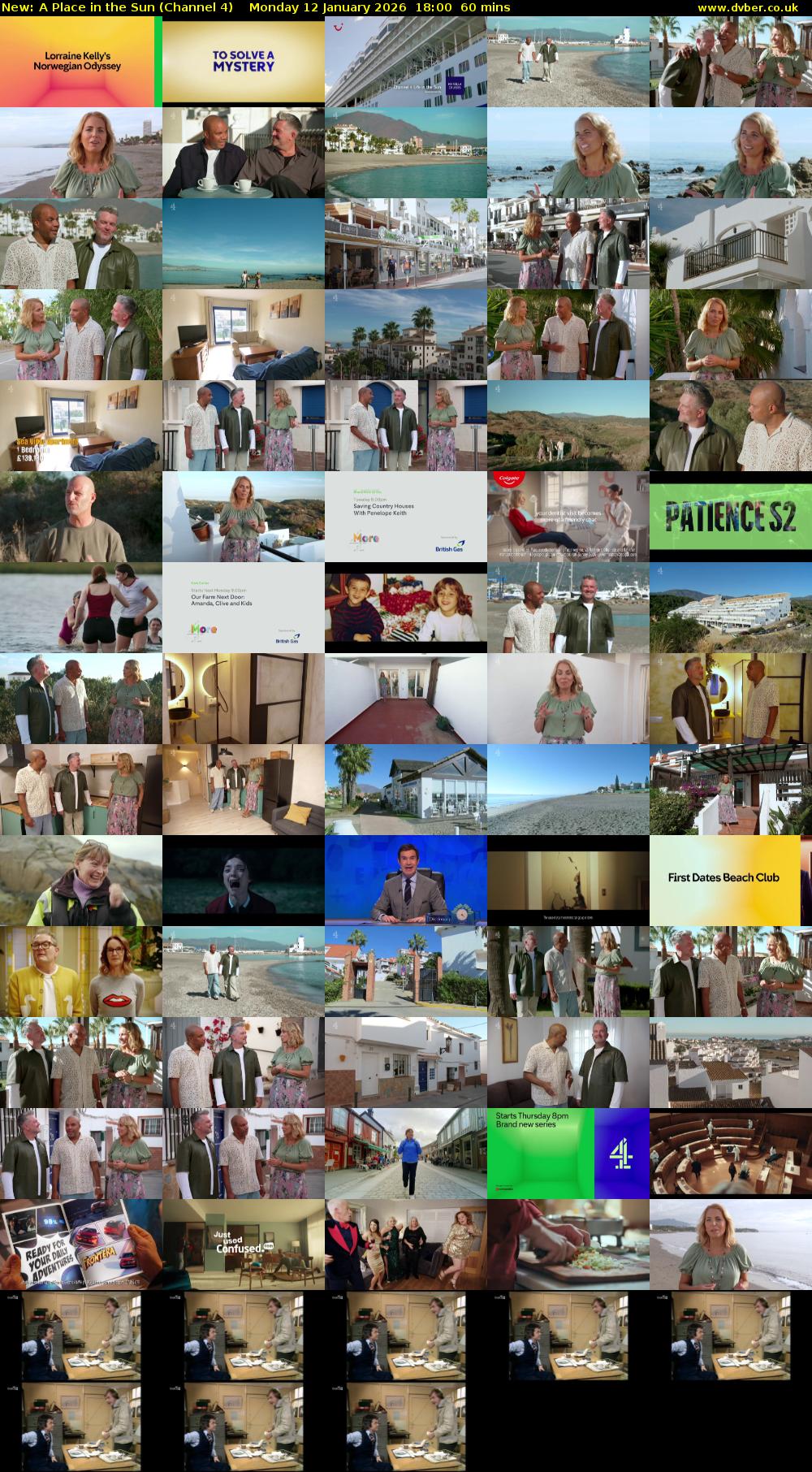 A Place in the Sun (Channel 4) Monday 12 January 2026 18:00 - 19:00