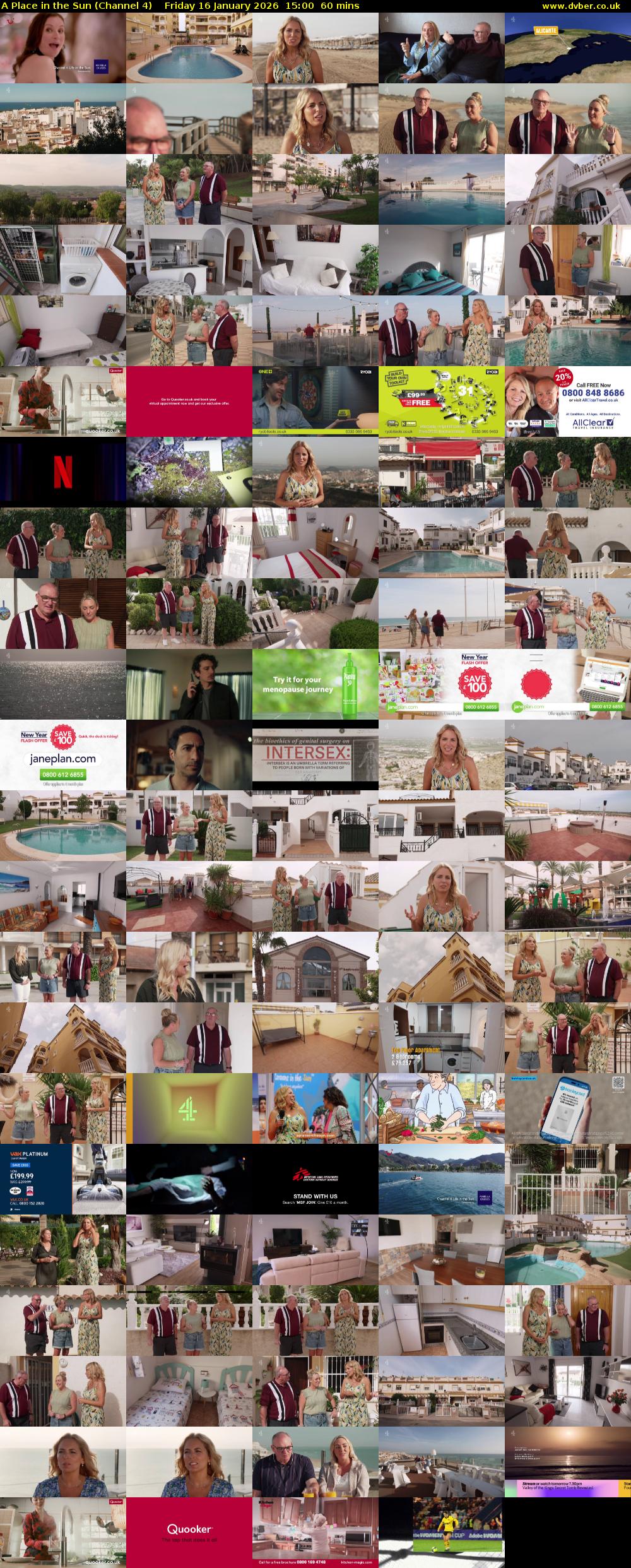 A Place in the Sun (Channel 4) Friday 16 January 2026 15:00 - 16:00