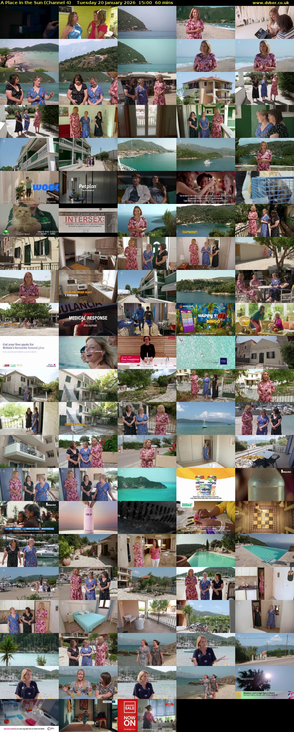 A Place in the Sun (Channel 4) Tuesday 20 January 2026 15:00 - 16:00