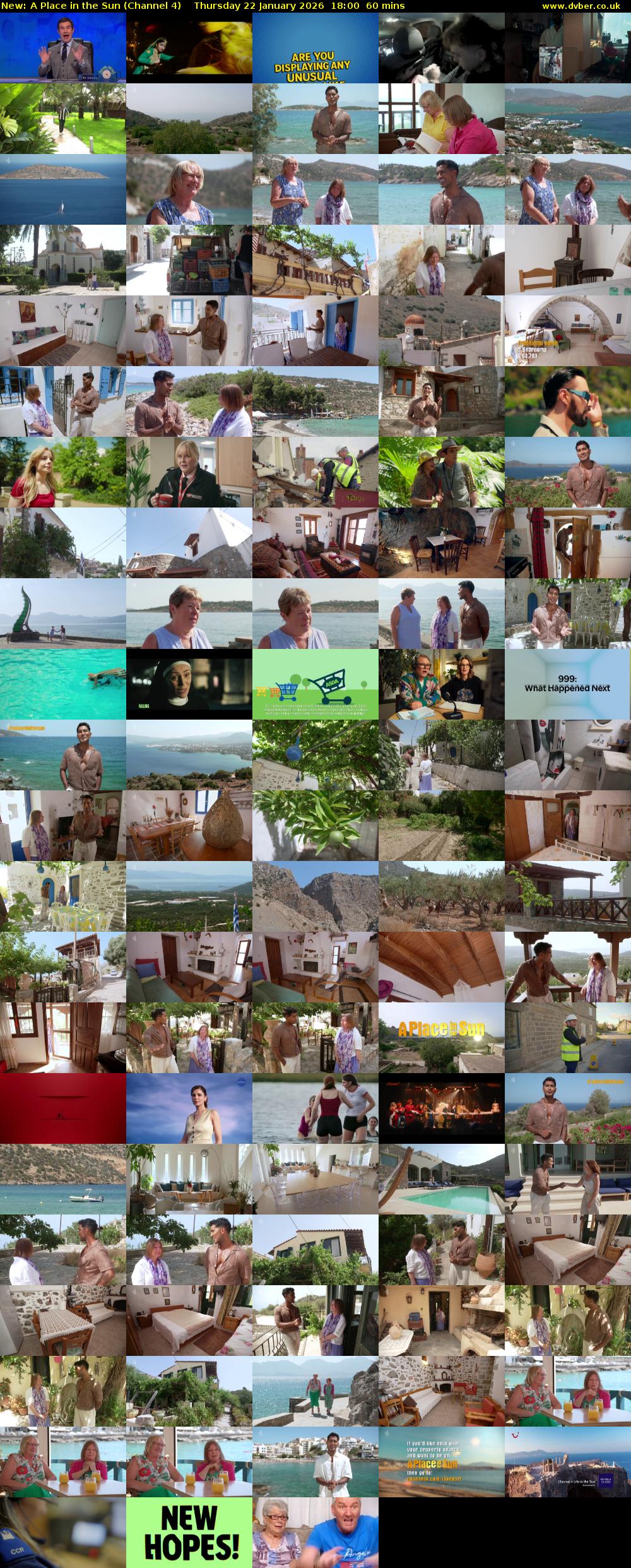 A Place in the Sun (Channel 4) Thursday 22 January 2026 18:00 - 19:00