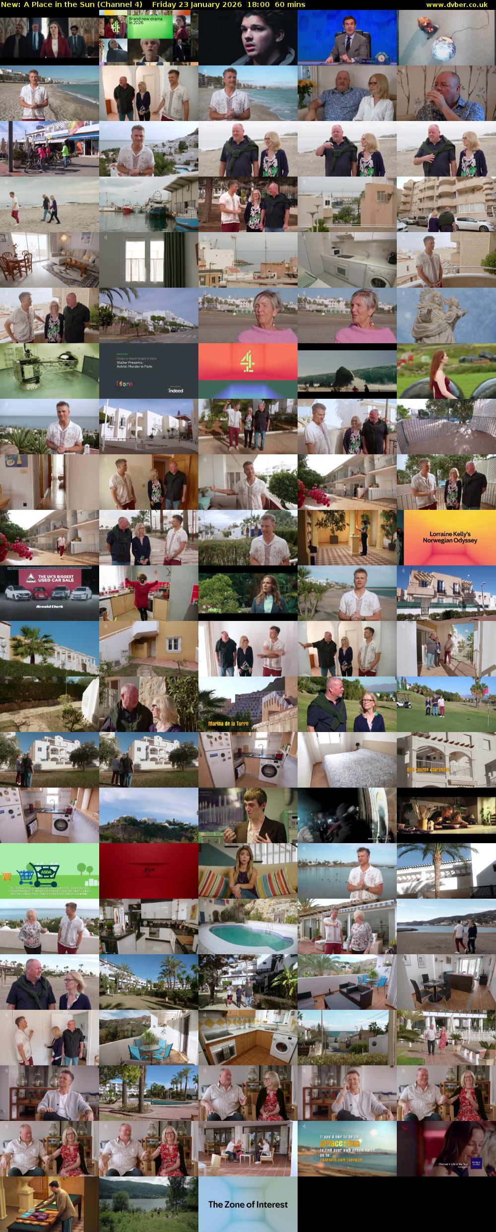 A Place in the Sun (Channel 4) Friday 23 January 2026 18:00 - 19:00