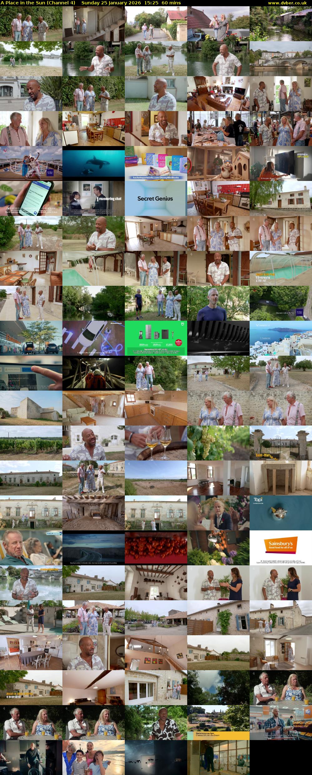 A Place in the Sun (Channel 4) Sunday 25 January 2026 15:25 - 16:25