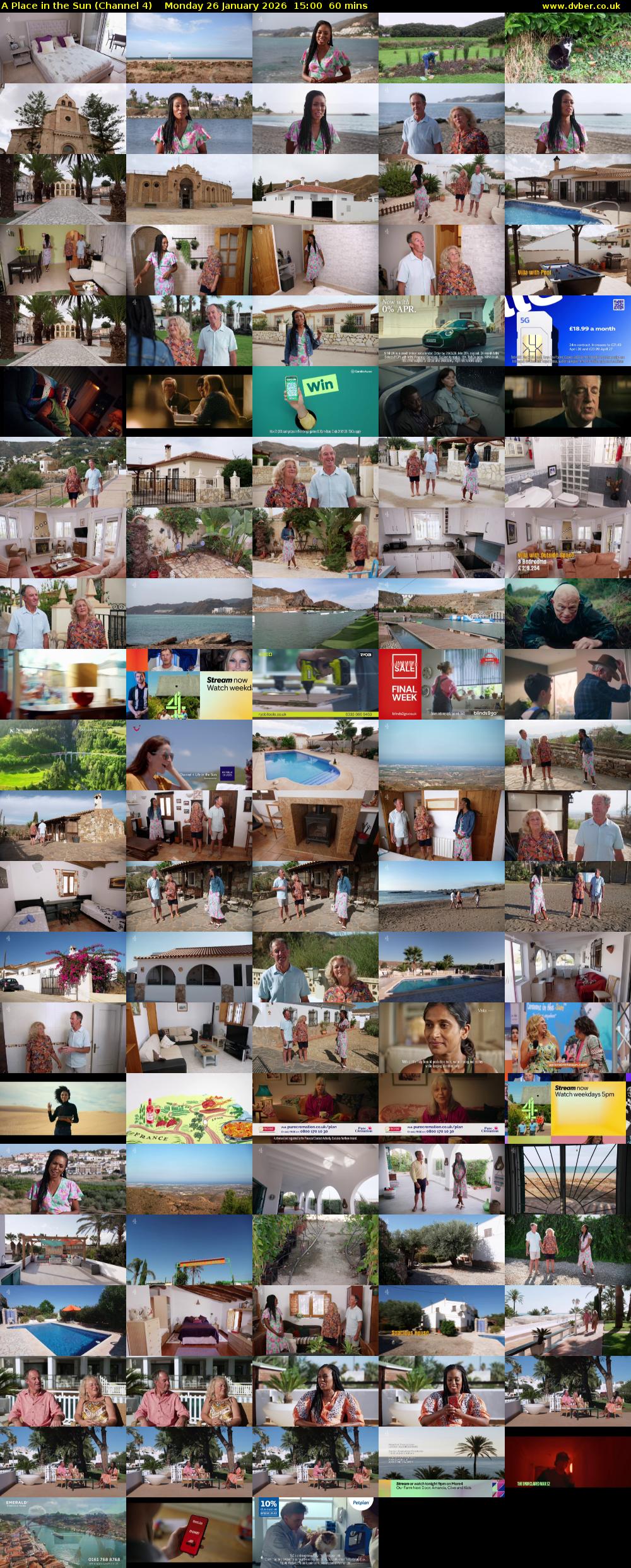 A Place in the Sun (Channel 4) Monday 26 January 2026 15:00 - 16:00