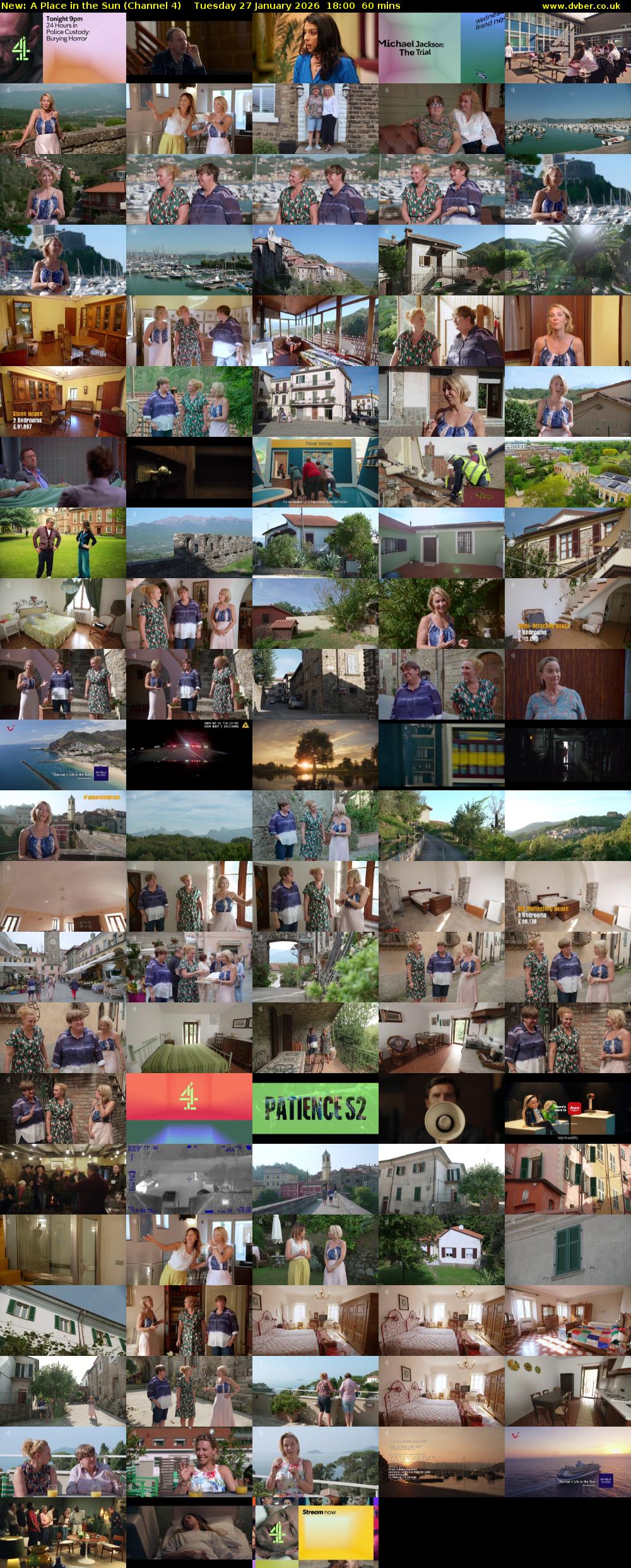 A Place in the Sun (Channel 4) Tuesday 27 January 2026 18:00 - 19:00