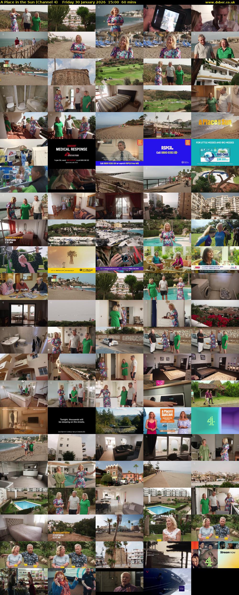 A Place in the Sun (Channel 4) Friday 30 January 2026 15:00 - 16:00