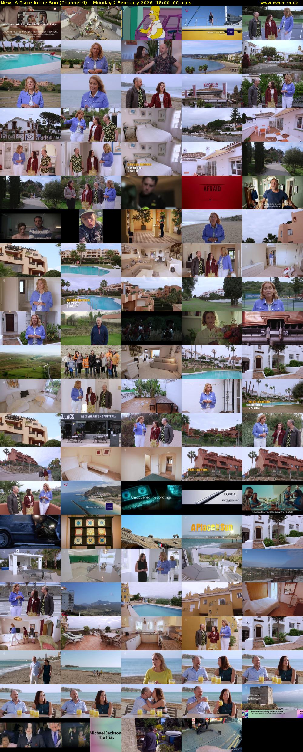 A Place in the Sun (Channel 4) Monday 2 February 2026 18:00 - 19:00