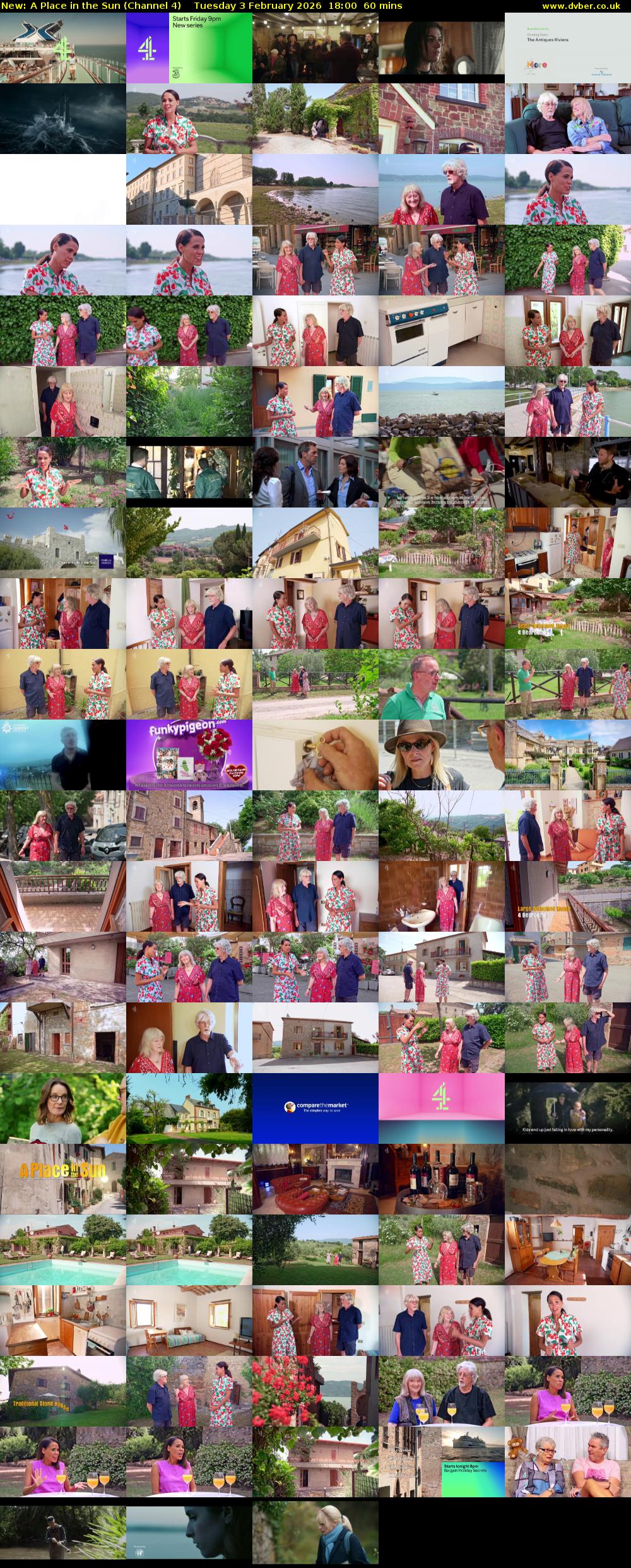 A Place in the Sun (Channel 4) Tuesday 3 February 2026 18:00 - 19:00