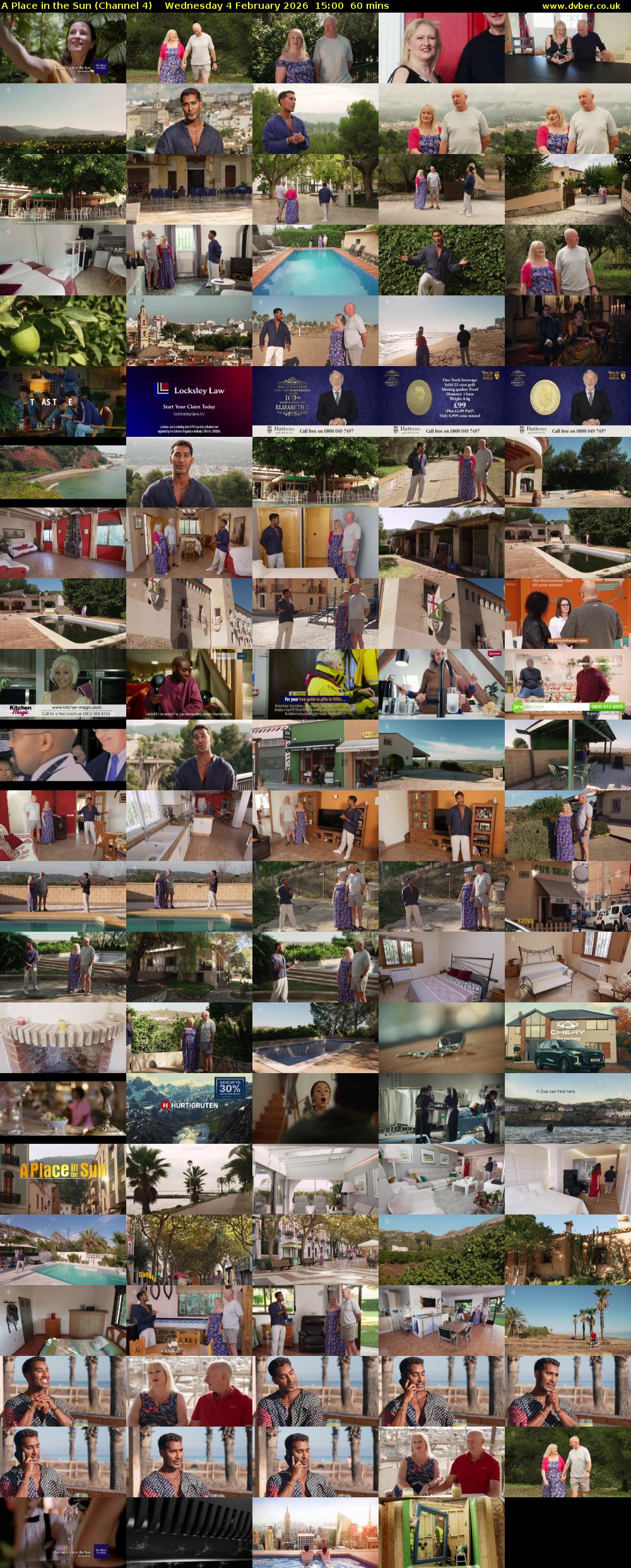 A Place in the Sun (Channel 4) Wednesday 4 February 2026 15:00 - 16:00