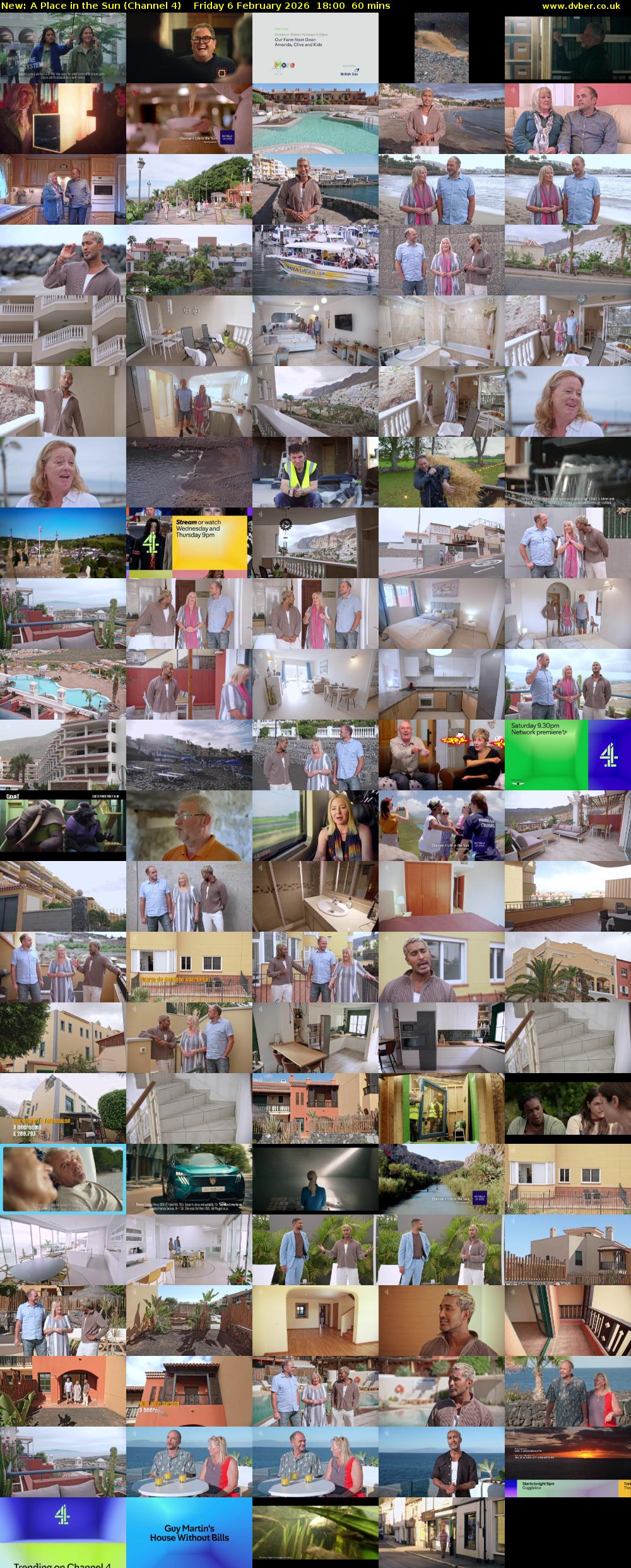 A Place in the Sun (Channel 4) Friday 6 February 2026 18:00 - 19:00