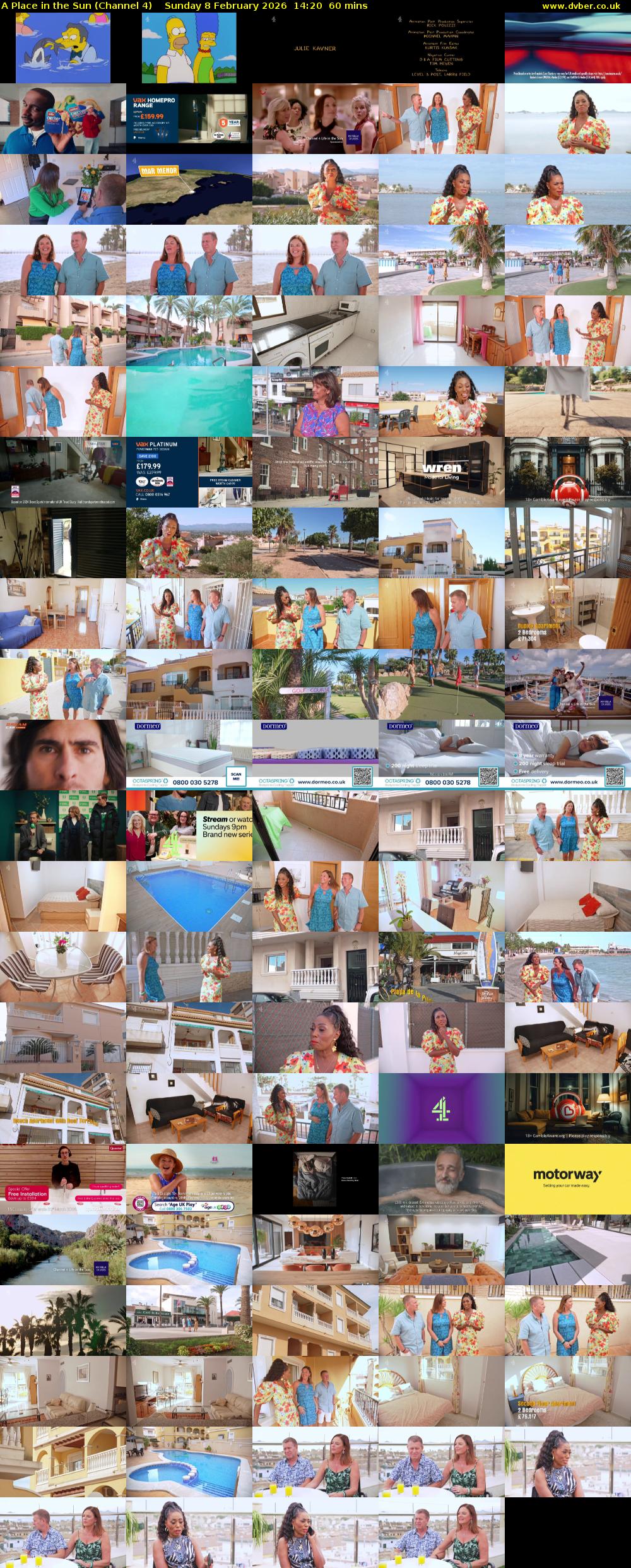 A Place in the Sun (Channel 4) Sunday 8 February 2026 14:20 - 15:20