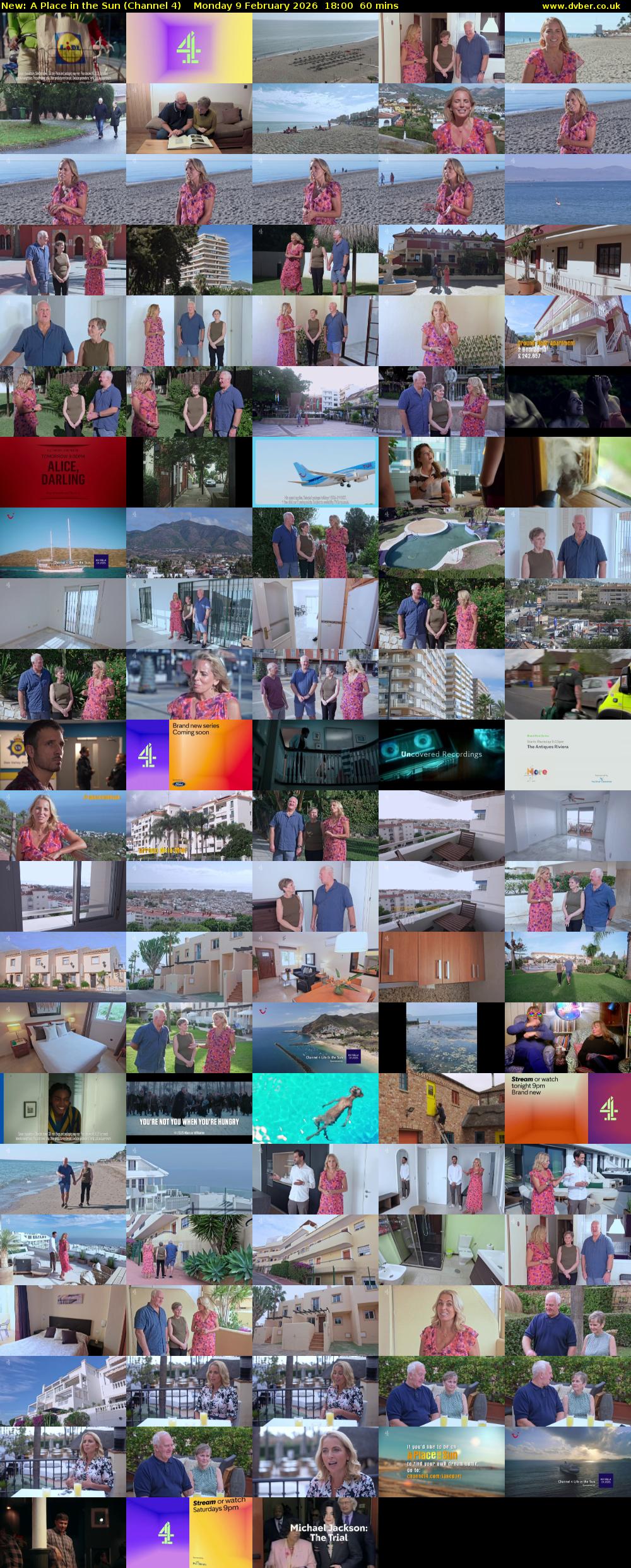 A Place in the Sun (Channel 4) Monday 9 February 2026 18:00 - 19:00