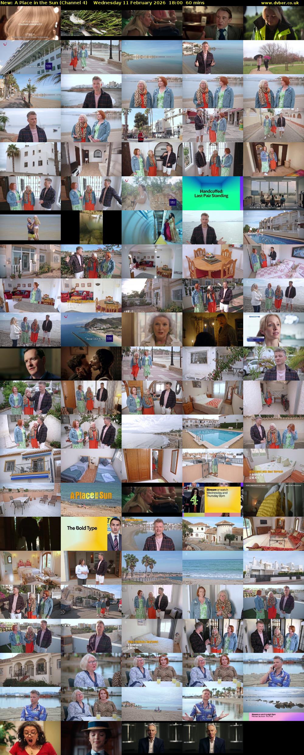 A Place in the Sun (Channel 4) Wednesday 11 February 2026 18:00 - 19:00