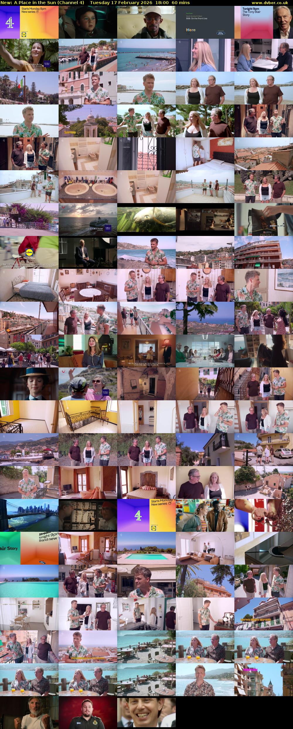 A Place in the Sun (Channel 4) Tuesday 17 February 2026 18:00 - 19:00