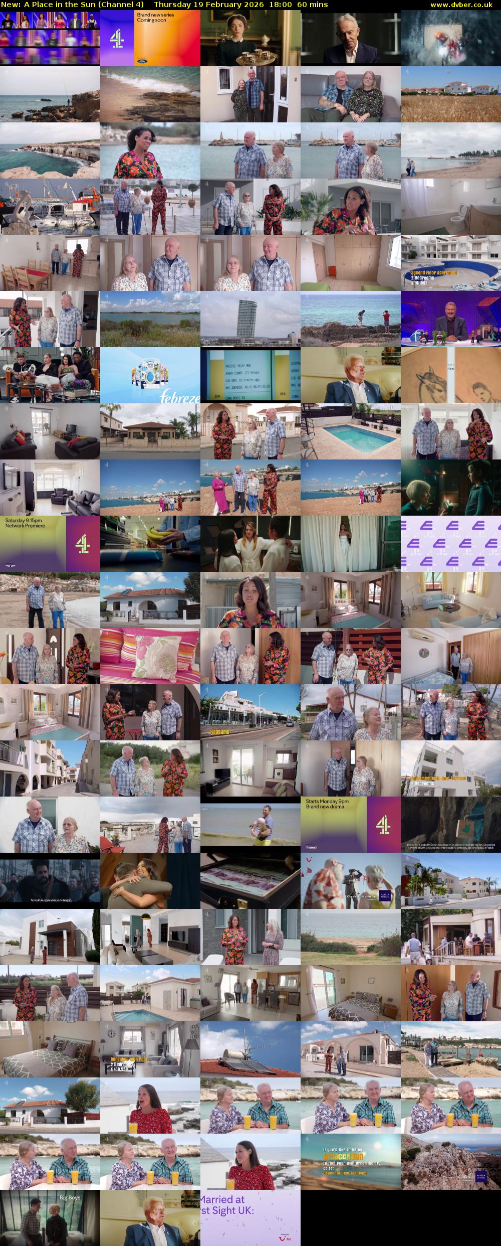 A Place in the Sun (Channel 4) Thursday 19 February 2026 18:00 - 19:00