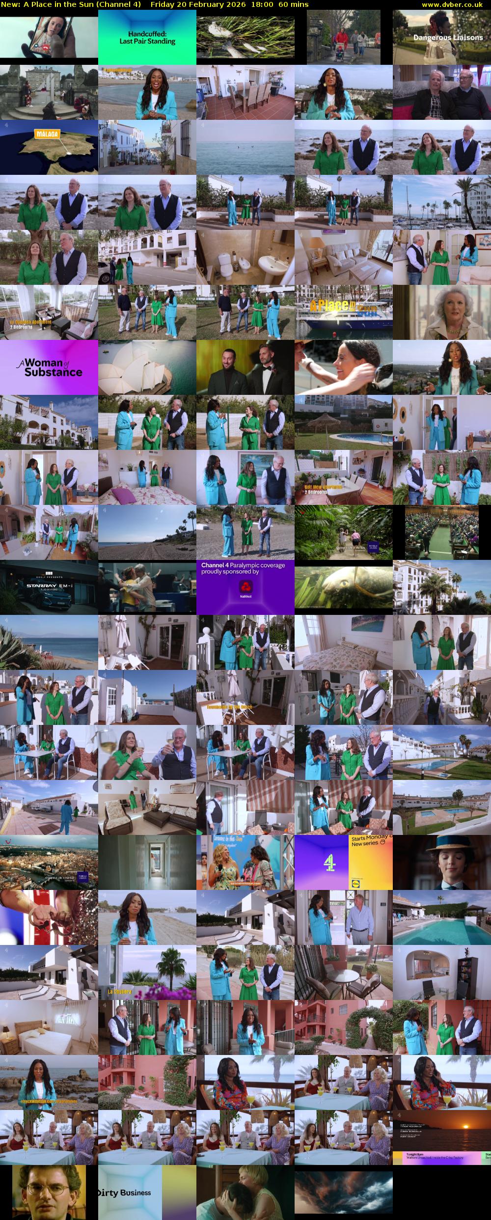 A Place in the Sun (Channel 4) Friday 20 February 2026 18:00 - 19:00