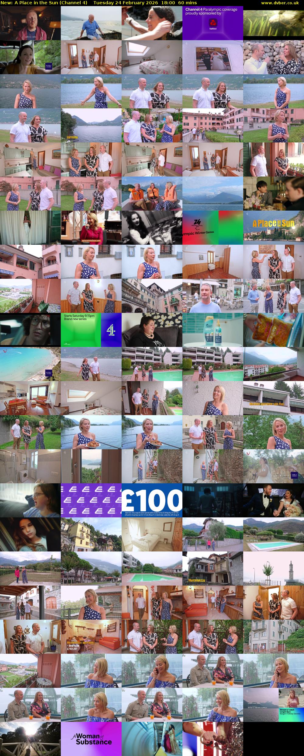 A Place in the Sun (Channel 4) Tuesday 24 February 2026 18:00 - 19:00