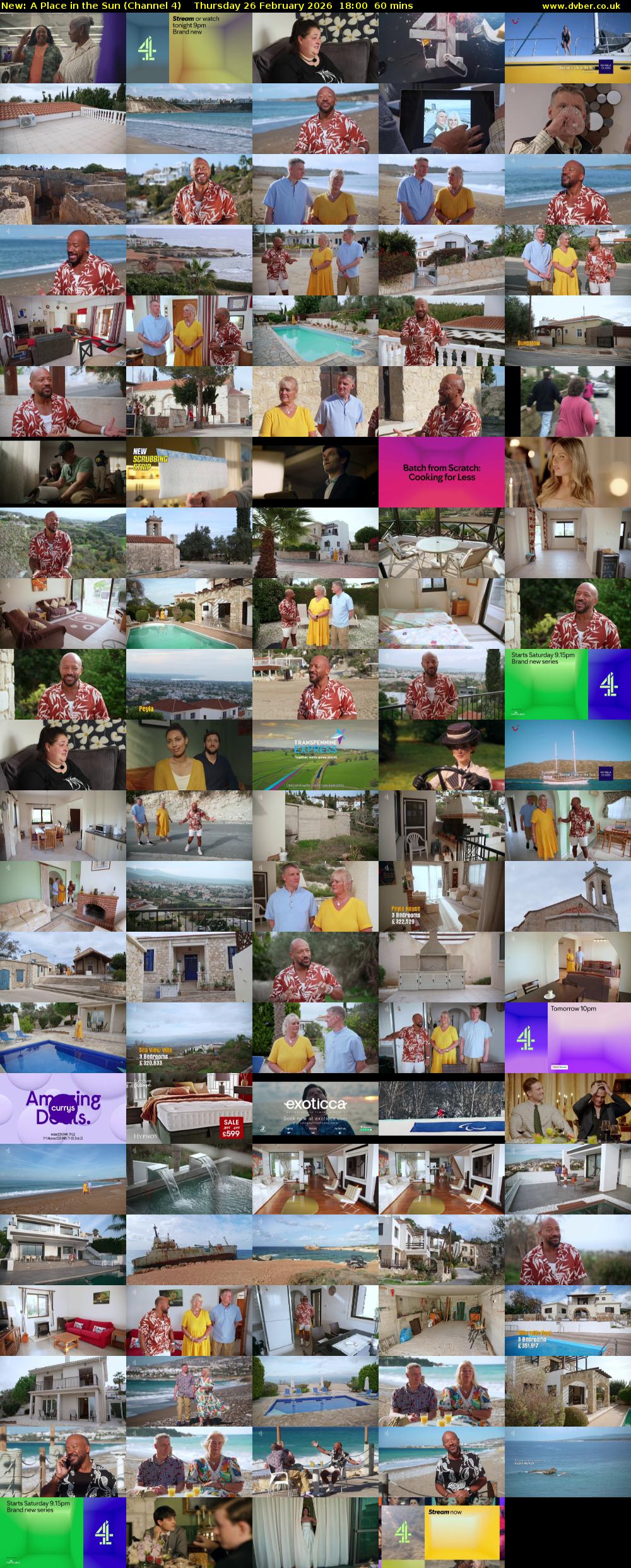 A Place in the Sun (Channel 4) Thursday 26 February 2026 18:00 - 19:00