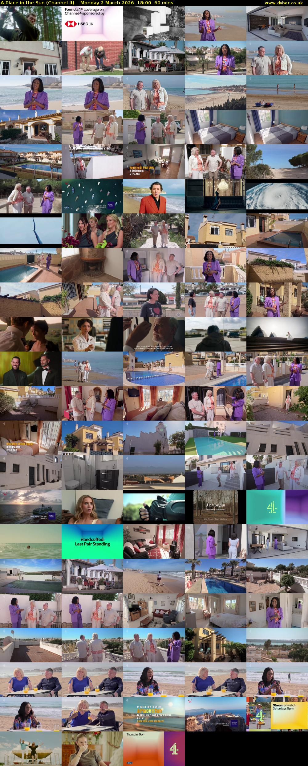 A Place in the Sun (Channel 4) Monday 2 March 2026 18:00 - 19:00