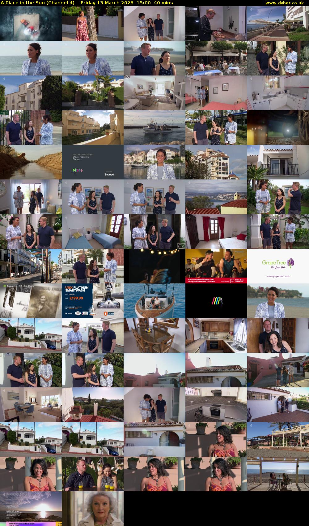 A Place in the Sun (Channel 4) Friday 13 March 2026 15:00 - 15:40