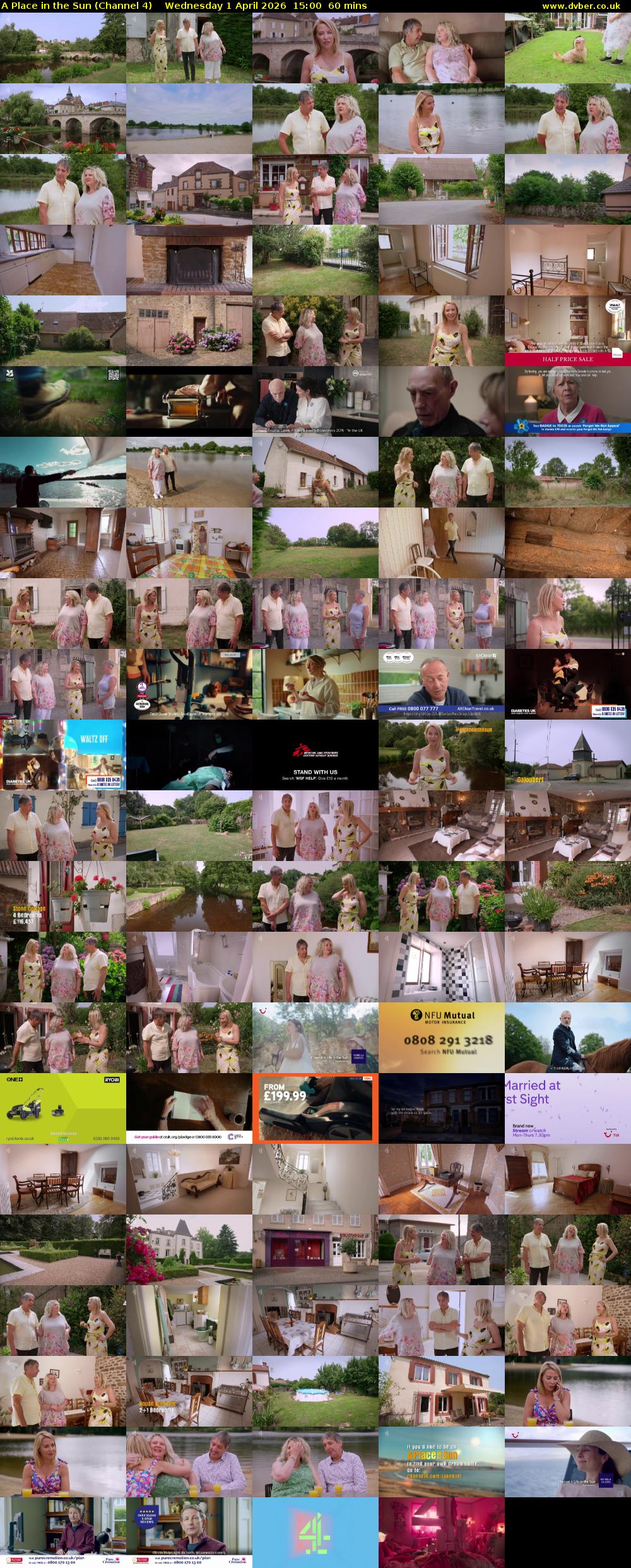 A Place in the Sun (Channel 4) Wednesday 1 April 2026 15:00 - 16:00