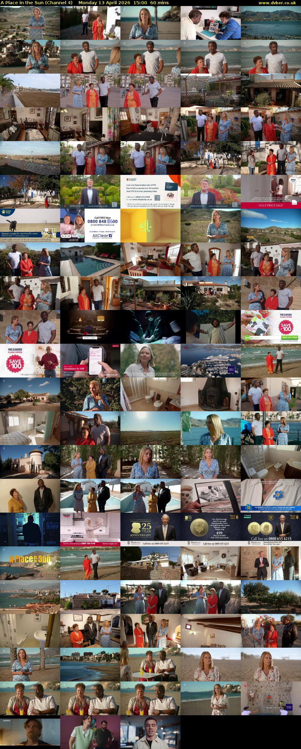 A Place in the Sun (Channel 4) Monday 13 April 2026 15:00 - 16:00