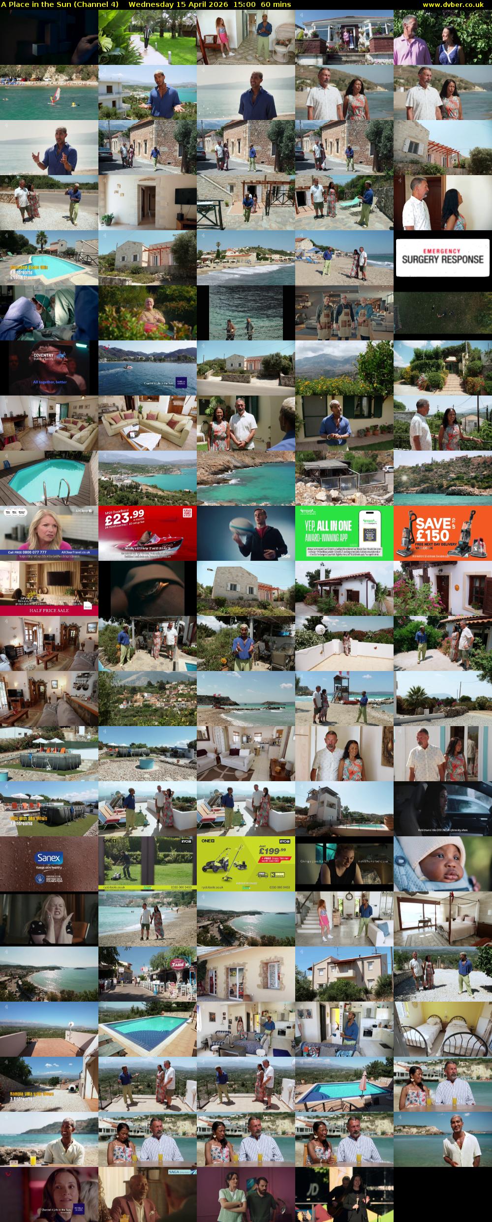 A Place in the Sun (Channel 4) Wednesday 15 April 2026 15:00 - 16:00