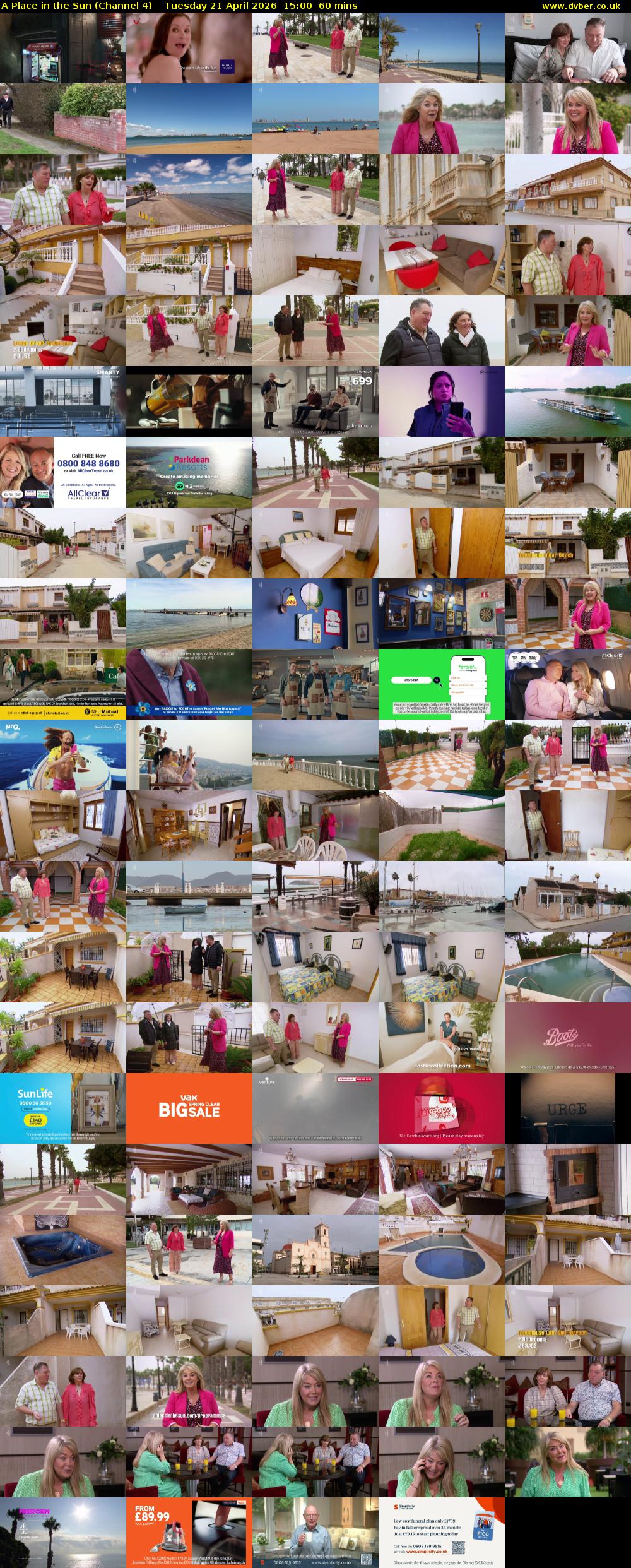 A Place in the Sun (Channel 4) Tuesday 21 April 2026 15:00 - 16:00