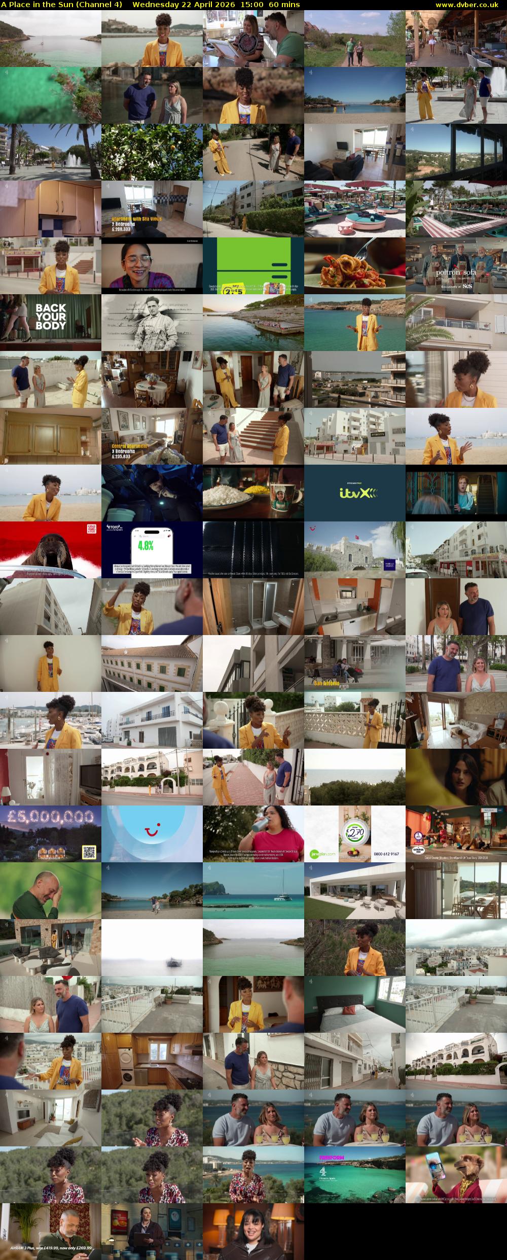 A Place in the Sun (Channel 4) Wednesday 22 April 2026 15:00 - 16:00