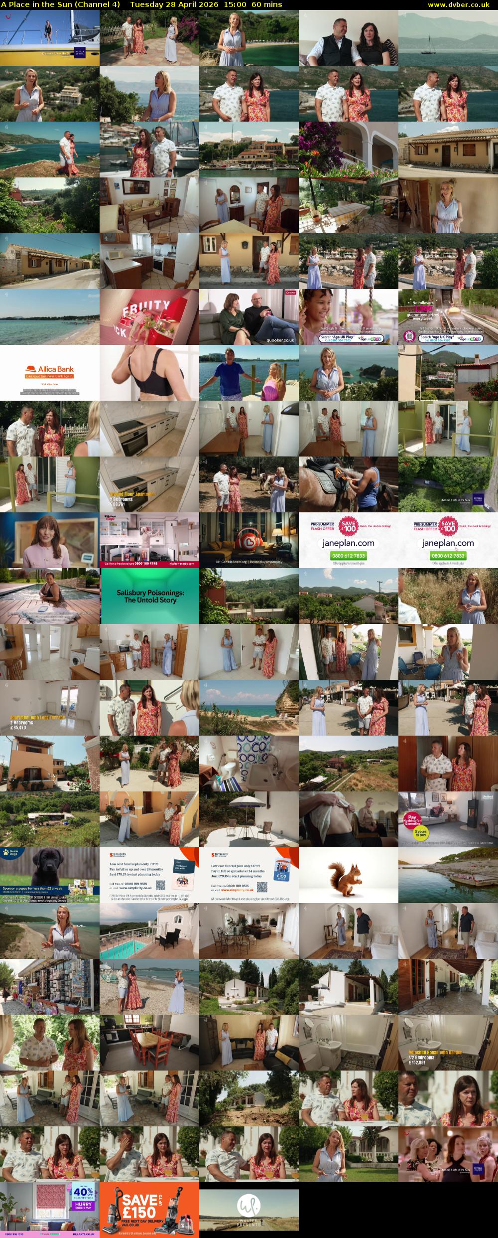 A Place in the Sun (Channel 4) Tuesday 28 April 2026 15:00 - 16:00